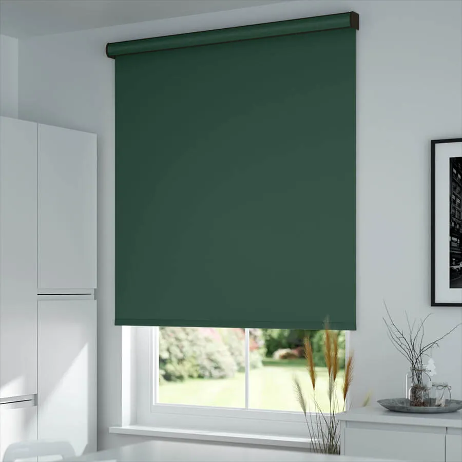 New LEVOLOR Room Darkening Roller Shades GREEN